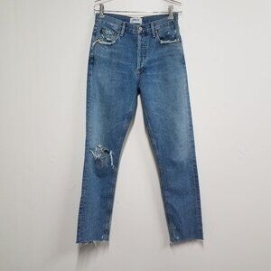 AGOLDE Jeans Womens 24 Blue Jamie High Rise Classic Rigid Denim Sizzle A045P-778